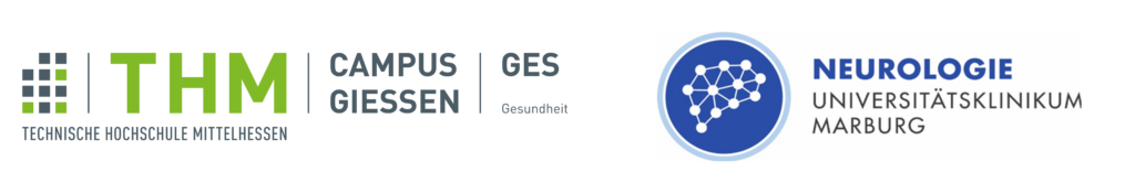 Logos THM Fachbereiche Gesundheit und UKGM Marburg Neurologie